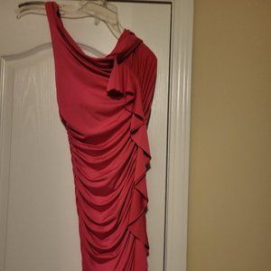 Sexy pink one shoulder dress